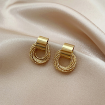 Circle Earrings Woman Fashion Temperament South Korea Superior Style Superior Atmospheric Golden Retro 2022 New Tide