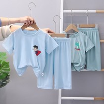History Nubes new Child Ice Silk Breathable Short Sleeves Seven Pants Suit Men and Womens Baby Home Sleeping Clothing Empty