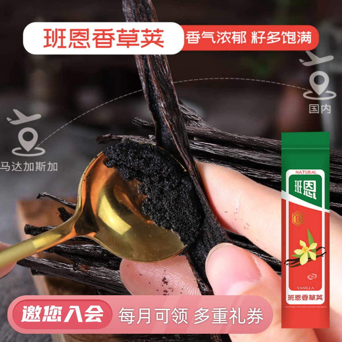 Bann Vanilla Pod Madagascar Imports Vanilla Pod Beans Vanilla Stick Curchie Ice Cream Spice Baking Raw Material