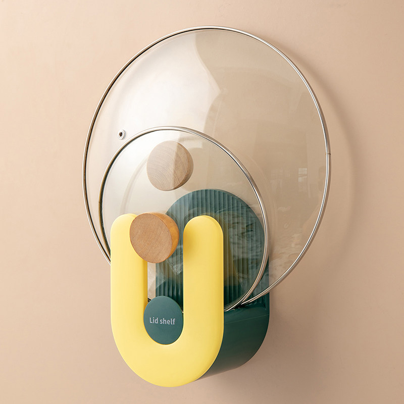 Pot lid rack wall hanging type non-punching drainage kitchen put pot lid artifact shelf cutting board cutting board storage shelf