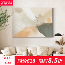 LWD hand-painted oil painting Spring Day Living room Silence Wind Hung Painting Xuanguan Decoration Painting Restaurant Abstract Painting Pure Hand
