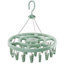 Hanger One hook multi-hanging socks clip drying and foldable underwear special drying rack windproof anti-fall