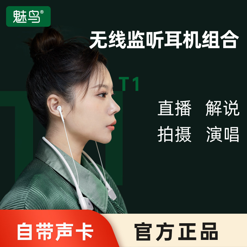 Meiniao Wireless Monitoring Headphones with Microphone, Dedicated for Home Smart Portable Ktv, Wireless Transceiver Headphones