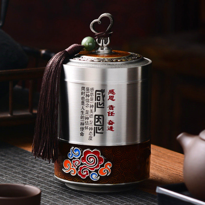 Tin Cans Tea Leaf Jars Pure Tin Gift Ideas for Leadership Teacher Graduation Teachers Souvenirs Metal Tea Leaf Jars Custom