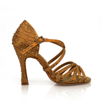 Suphini fashion versatile diamond-encrusted adult womens soft-soled high-heeled professional Latin dance shoes ballroom dance shoes