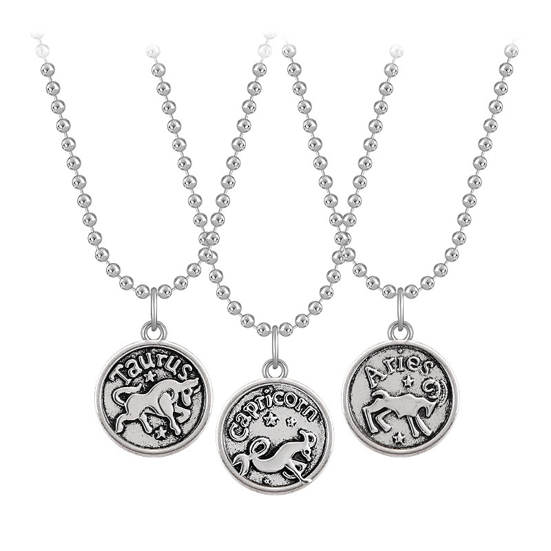 (End) Zodiac Necklace Earth Cool Bungee Men and Women Pendant Scorpio Shooter Libra Leo Sweatshirt Chain Tide