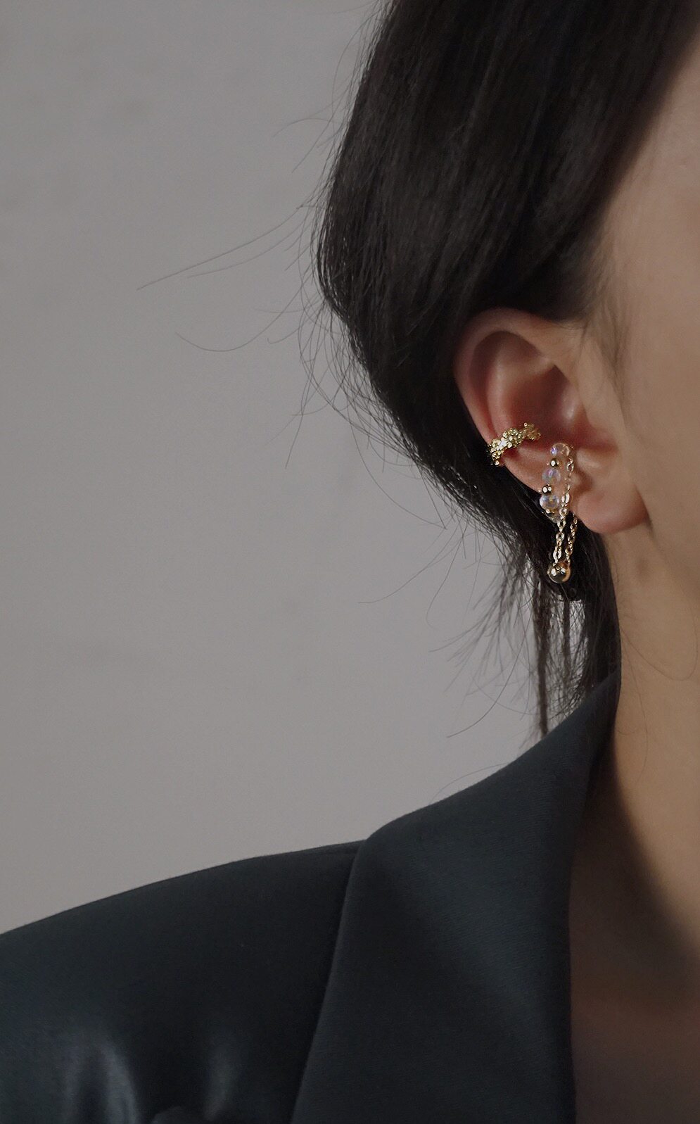 (Sloth makeup late) Ins lukewarm wind minimalist Faculty of flowers French style No earbuds Ear Accessories Truncato