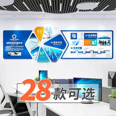 Corporate culture wall 3d three-dimensional acrylic photo wall stickers office team style creative decoration design customization