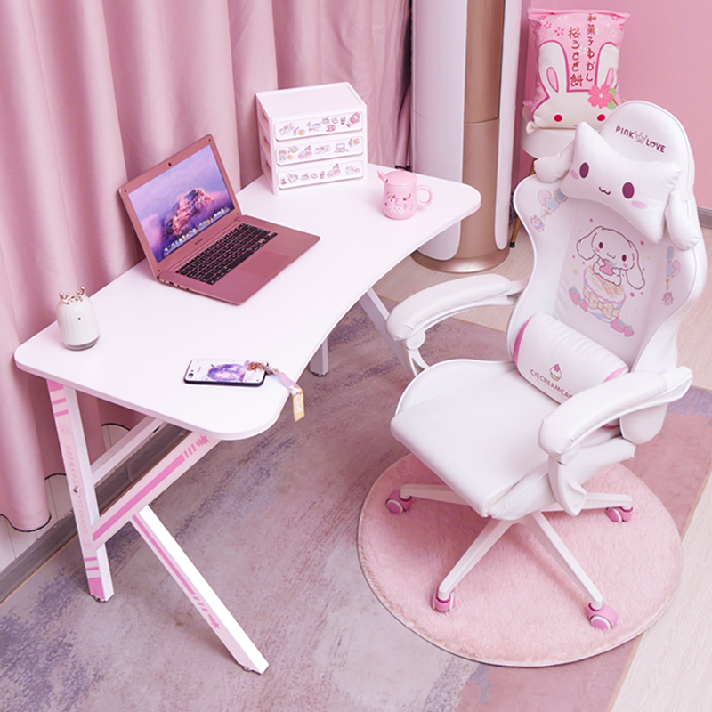 Haozun white computer desk home desktop game gaming table and chairs live table modern minimalist study desk