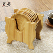 Bamboo round coaster Heat insulation teacup mat Kung Fu tea mat Tea ceremony teapot holder Tea set accessories Chinese tea holder mat