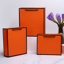 ins beautifully upscale orange gift bag business gift loan birthday paper bag fashion delivery bag shopping bag