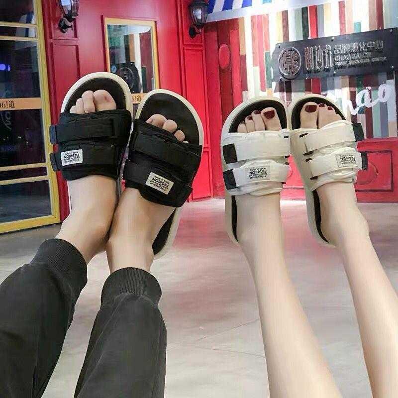 2020 slippers men's summer fashion couple sandals Korean version trend new outdoor personality net red beach shoes