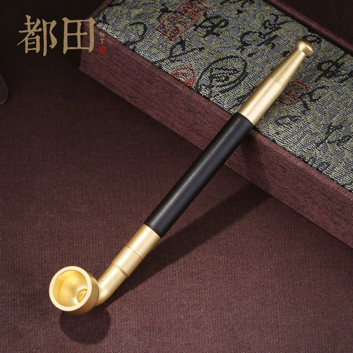 Мужская медная старомодная курительная трубка ручной работы из сандалового дерева, подарок на день рождения