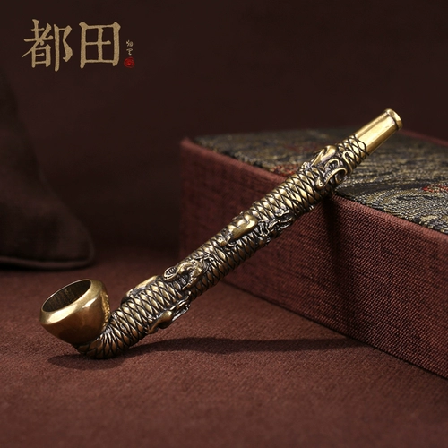 Мужская медная старомодная креативная резная курительная трубка ручной работы, китайский гороскоп, подарок на день рождения