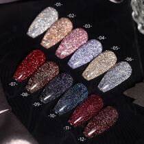 Trampoline reflective glue glue powder gray Super Flash imported Diamond light therapy nail powder pop Net red bright crystal crystal