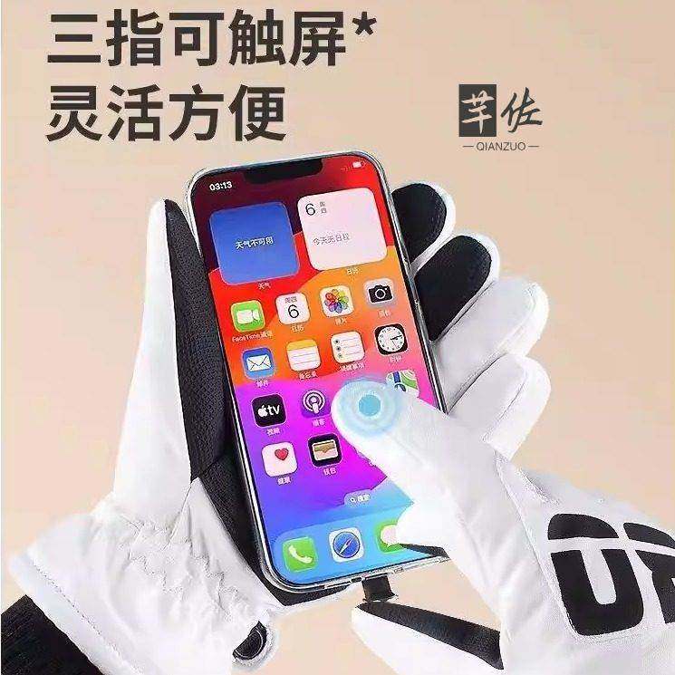 Men's Winter Ski Gloves for Cycling, Cold-Proof Gear for Harbin and Northeast China, Warm, Windproof, Touchscreen-Compatible, for Students