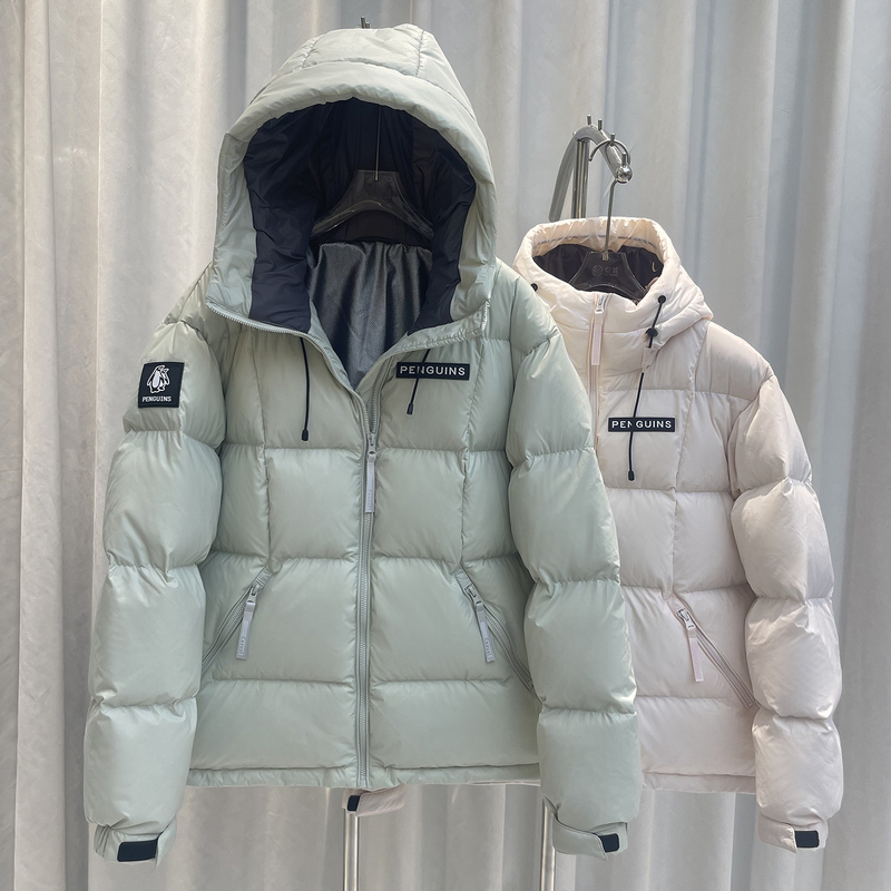 Women's Short down Jacket 2025 Winter New Hooded Puffer Jacket for Petite Figures, White Duck down Thickened Couple's Coat for Men