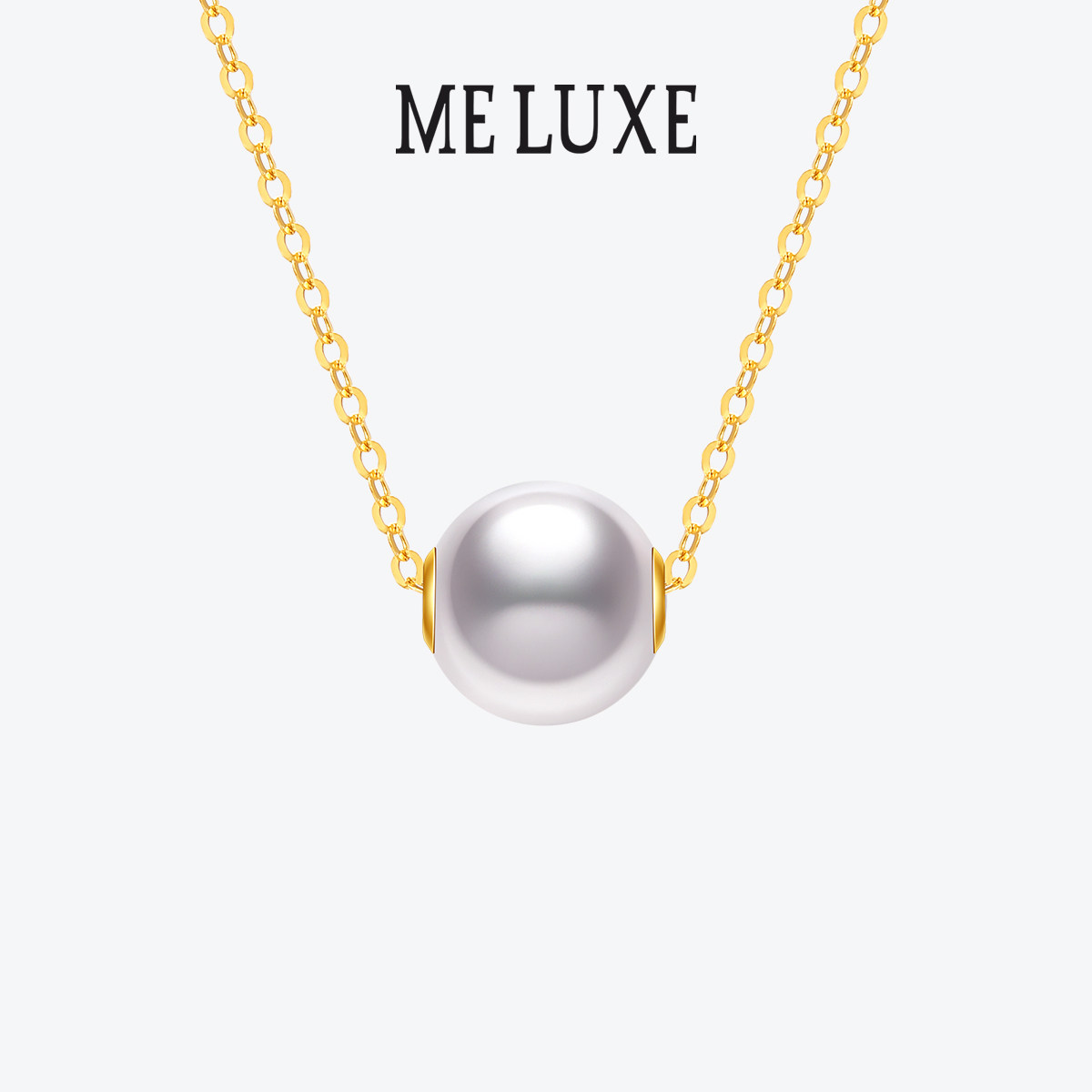 18K gold Japanese akoya seawater pearl necklace female clavicle chain neck link road pass pendant a strong light single