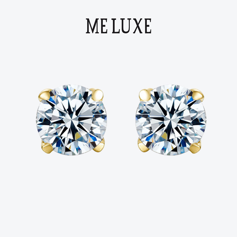 18K gold gold diamond ear studs 2022 new trendy women's earrings real diamond earrings high-quality ear bone studs