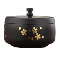 Stainless steel ashtray with lid home living room office Advanced sense anti-ash flying smoke cylinder high-end atmosphere upper class