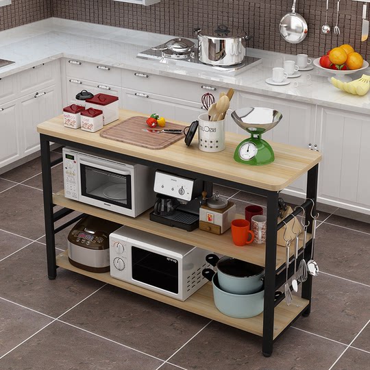 Kitchen shelf floor-to-ceiling multi-layer household microwave oven shelf multi-functional storage storage table kitchen cutting table