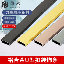 Titanium Aluminum Alloy Stainless Steel Trim Line Ceiling Background Wall U Type Groove Wrap edge strip closed edge strip Concave Trough