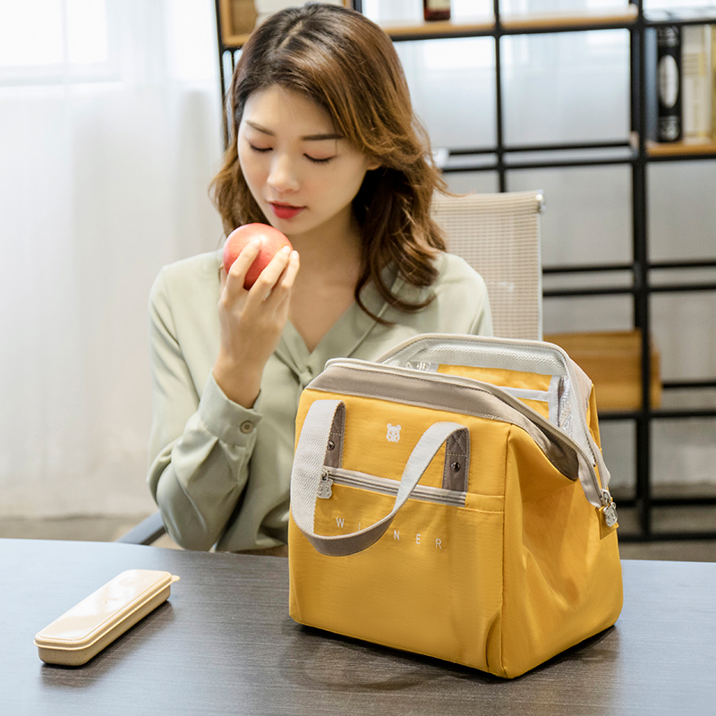 Lunch box tote bag insulation bag aluminum foil thick bento bag lunch box bag with rice bag hand carrying office workers meal bag