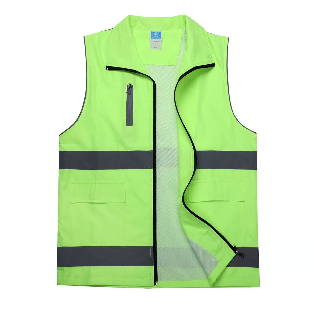 Volunteer A custom printed word lgo advertising public o Vest Volunteer Horses to advertise the reflective strips for a clip 