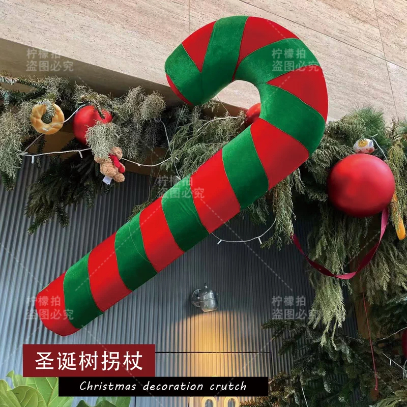 Christmas Eve Red Candy Cane Christmas Holiday Shop Window Decoration Display Items for Photo Spots and Social Media Christmas Eve Red Candy Cane Christmas Holiday Shop Window Decoration Display Items for Photo Spots and Social Media