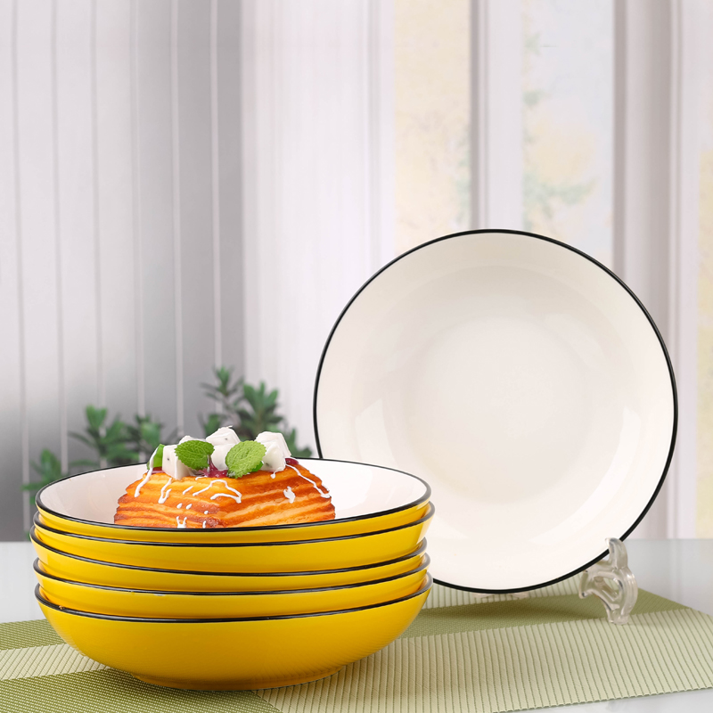 Ceramic plate net red plate creative plate home Japanese tableware western plate steak plate Nordic ins wind plate