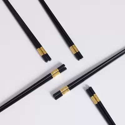 Alloy chopsticks Japanese home anti-skid anti-mildew resistant high temperature alloy chopsticks high-grade long fast-fast without paint black