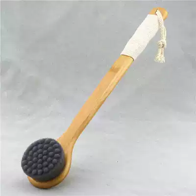 Long handle bath brush cleaning massage brush bamboo factory ultra-fine bath brush back Nano Wire direct fiber silk