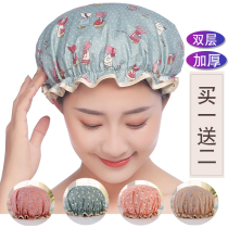 Double waterproof shower cap adult women Bath hair cover shower head cover cap anti-oil smoke cap bath hair cover