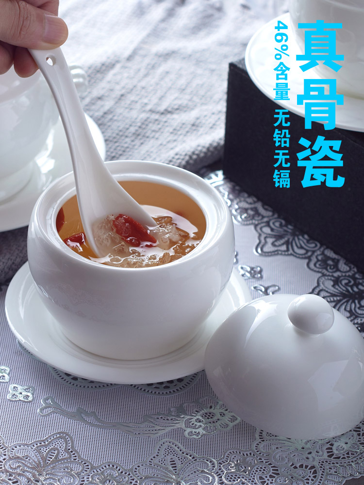 Soup saucepan simmer simmer with lid riser stew with lid Riser Stew porcelain jar Covered Broth small round swallow Nest Ceramic Mini
