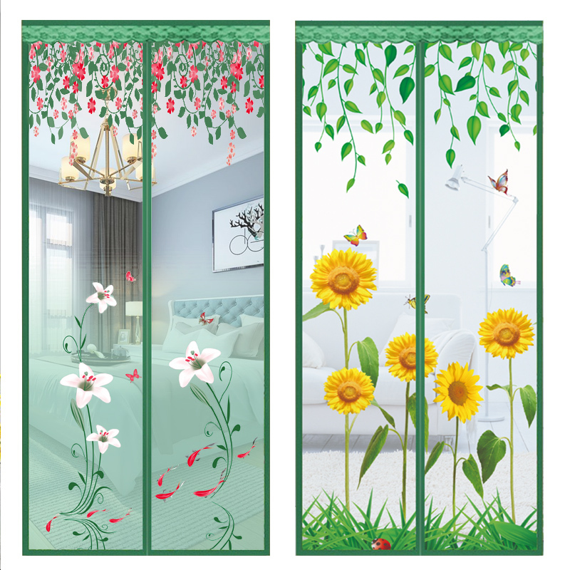 Magic Tape Mosquito Net Door Curtain, High-End Diamond Mesh Door, Summer Household Screen Door, Self-Adhesive Mosquito and Fly Repellent, Magnetic, No Drilling Required