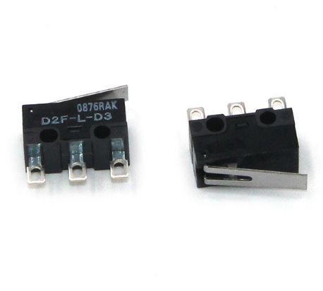 Original imported Omron mouse button limit micro switch D2F-L-D3 Japanese gray spot welding tripod