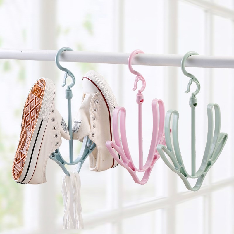 Lingyan Day Family Home Sunning Active Hanging Shoe Rack Double Hook Multifunction Hanging Bag Bag Soli Shoe Rack Dry Shoe Rack Sunning Shoes Hanging