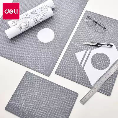 Del a3 cutting pad large handmade pad a2 desktop stereotype students use painting art cutting paper work pvc hand account green soft table mat a4 model anti-cutting pad double-sided engraved version diy
