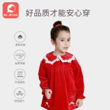 Детский вельветовый водонепроницаемый нагрудник, демисезонный хлопковый лонгслив, сзади на завязках, анти-грязь