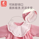 Детский хлопковый демисезонный нагрудник для принцессы, термобелье, водонепроницаемый лонгслив, фартук для детского сада, сзади на завязках