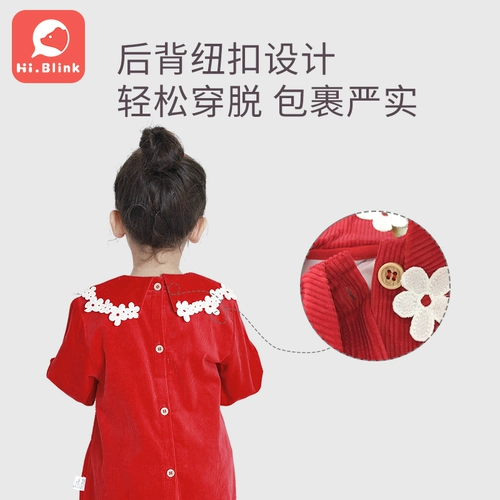 Детский вельветовый водонепроницаемый нагрудник, демисезонный хлопковый лонгслив, сзади на завязках, анти-грязь