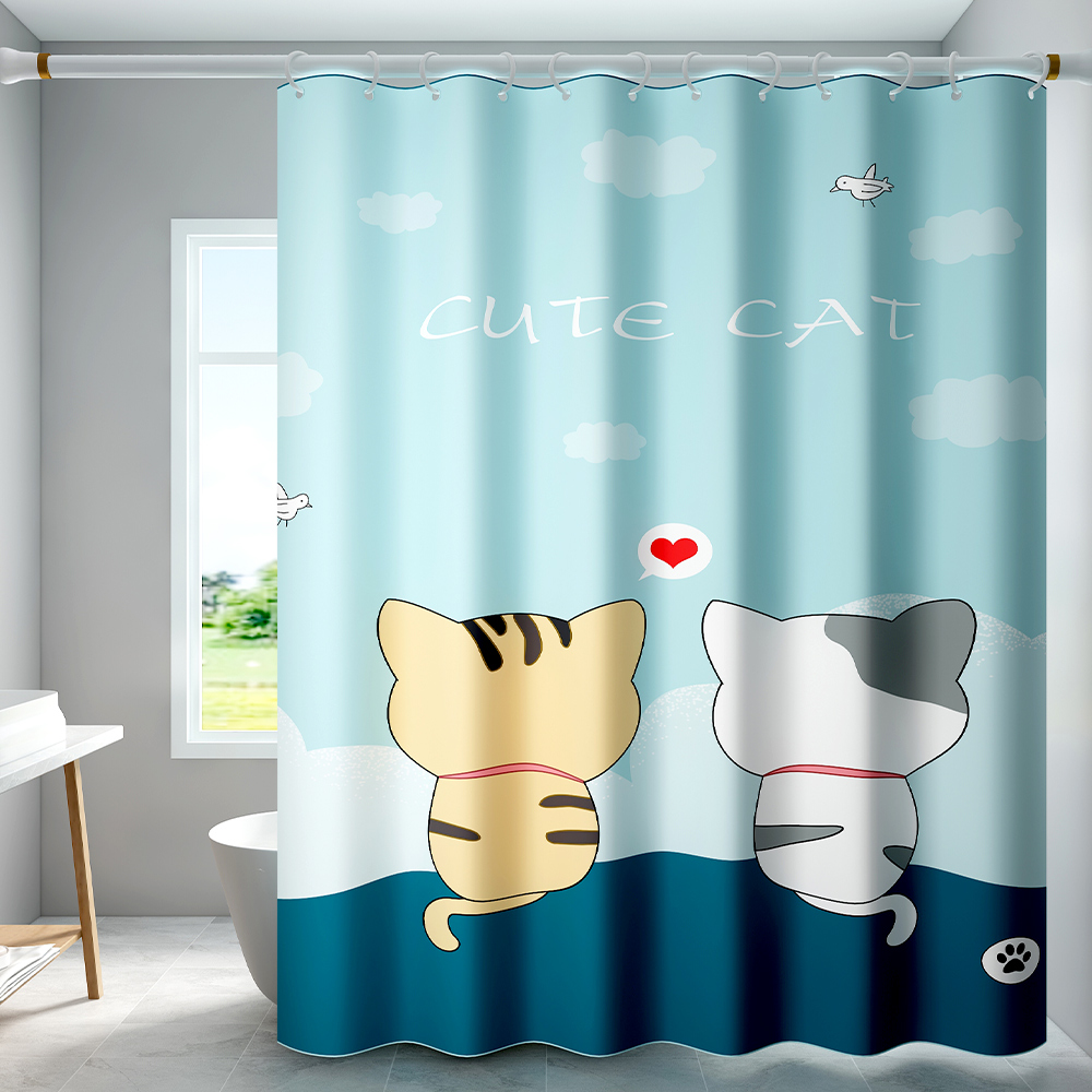 Bathroom non-perforated waterproof mildew cloth Shower kit Powder room curtain Room door curtain Partition window thickened shower curtain