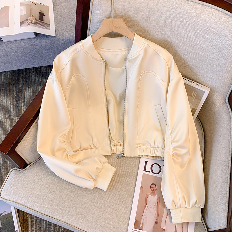 Short Baseball Jacket for Women, Spring 2026, Trendy and Stylish, Petite Size, Early Spring, Delicate and Thin Jacket Top