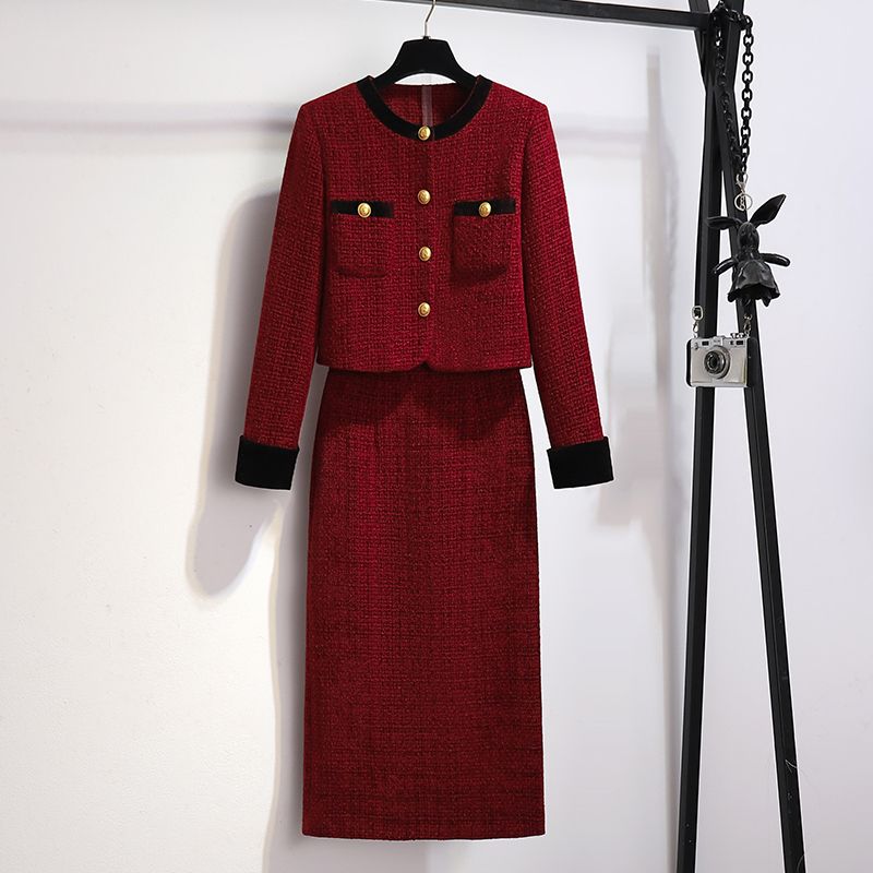 Engagement Dress Red Chanel-Style Suit Dress 2026 New High-End Mother-Of-The-Bride Wedding Banquet Outfit Homecoming Toast Dress Engagement Dress Red Chanel-Style Suit Dress 2026 New High-End Mother-Of-The-Bride Wedding Banquet Outfit Homecoming Toast Dress