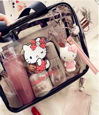 Cosmetic storage box travel wash storage bag transparent waterproof cosmetic bag large capacity Japanese cute cosmetic bag