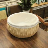 Корзина для булочки с ротантом с приготовленной на пару корзина для корзины для хранения ручной корзины для хлебата для хлеба для хлебата кухня кухонная корзина яйца фруктов