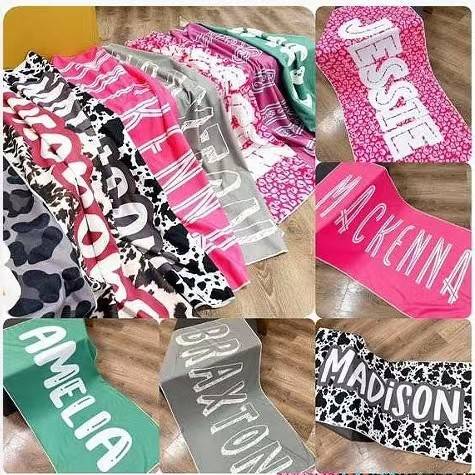 Bath Towel with Custom Logo, Personalized Beach Towel, Custom Towel, Custom Font Blanket