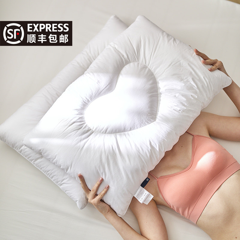 Full Cotton Shu Soft Feather Velvet Neck Pillow Core Pure Cotton Pillow Hotel Home Adult Single Biathlon Caring Pillow Help Sleep