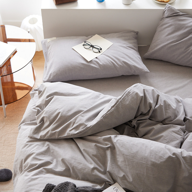 Color loom washed cotton pure cotton quilt cover Single piece all-cotton single 1 5 double bed single quilt cover 200x230 minimalist bed pint-Taobao