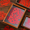 National Day Intangible Cultural Heritage Paper-Cut Finished Product Double-Sided Transparent Photo Frame Chinese-Style Display Stand Patriotic Artwork Specimen Display Clip Frame